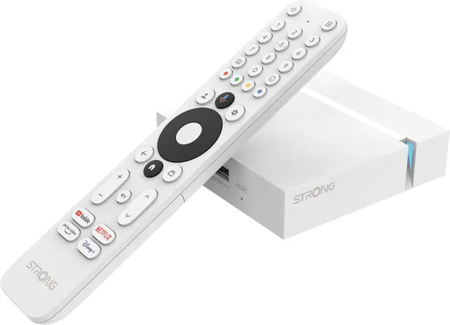 Strong Leap S3+V2 Google TV Box 4K UHD streaming-enhed (hvid)