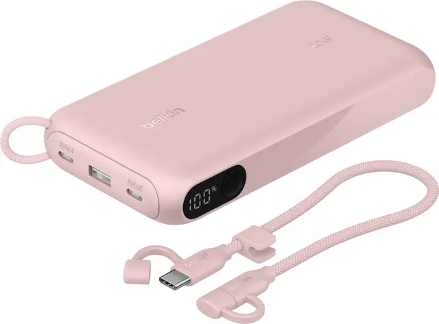 Belkin 20 000 mAh powerbank (lyserød)